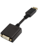 Conversor Aisens A125-0133/ DisplayPort Macho - DVI Hembra/ 15cm/ Negro