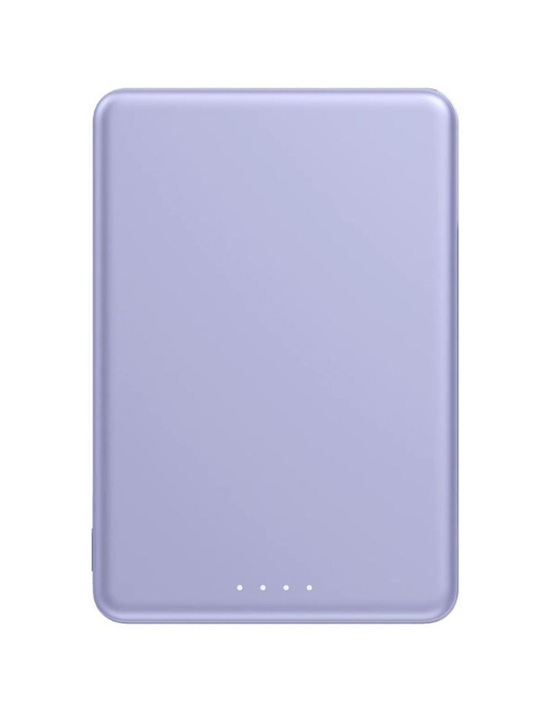 Powerbank 5000mAh Xiaomi Super Slim Magnetic Power Bank 5000/ Wireless/ Púrpura/ Incluye Cable USB Tipo-C