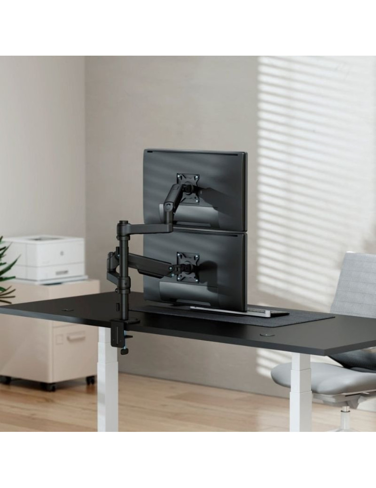 Soporte de Mesa con Contrapeso para 2 Monitores Aisens DT32TSR-453/ Giratorio/ Inclinable/ hasta 9kg