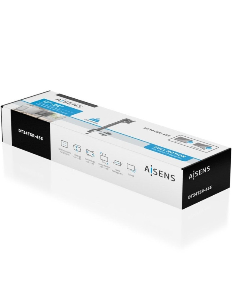 Soporte de Mesa para Monitor Aisens DT34TSR-455/ Giratorio/ Inclinable/ hasta 12kg