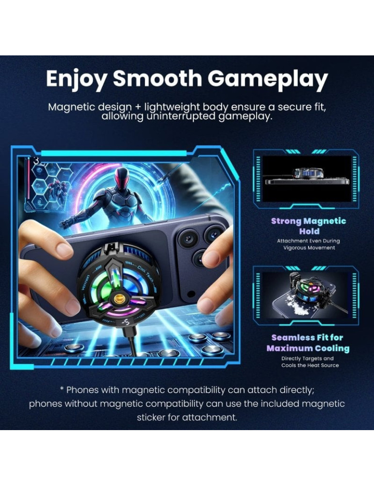 Enfriador Magnético para Smarphone Vention KQWB0/ Negro