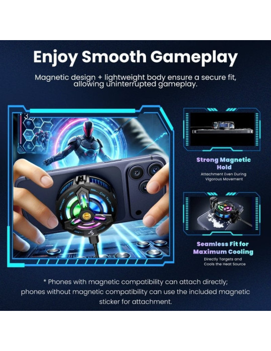 Enfriador Magnético para Smarphone Vention KQWB0/ Negro