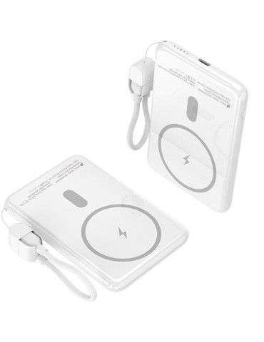 Powerbank 5000mAh Leotec LEPOWW20W5W/ 20W/ Wireless/ Blanca/ Incluye Cable USB Tipo-C