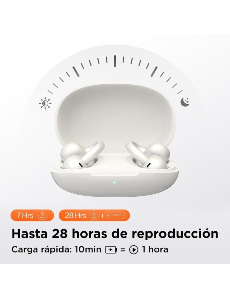 Auriculares Deportivos de Conducción Aérea OpenRock E OPACE02 con estuche de carga/ Autonomía 7h/ Blancos