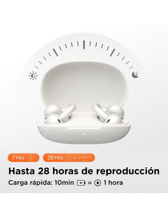 Auriculares Deportivos de Conducción Aérea OpenRock E OPACE02 con estuche de carga/ Autonomía 7h/ Blancos