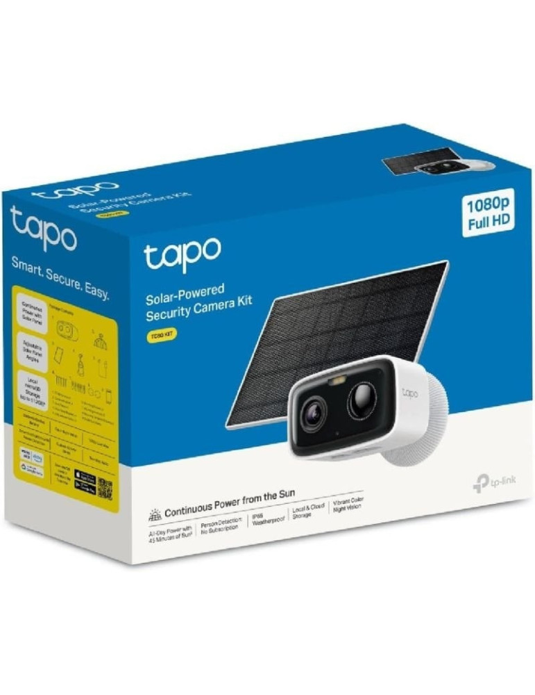 Cámara de Videovigilancia TP-Link Tapo TC80 KIT/ Visión Nocturna/ Control desde APP/ Incluye Panel Solar