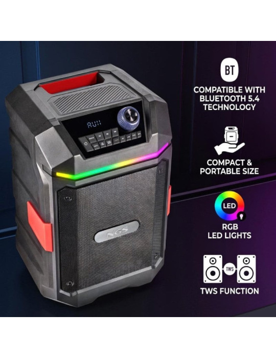 Altavoz Portable con Bluetooth NGS Wild Bash Compact/ 240W
