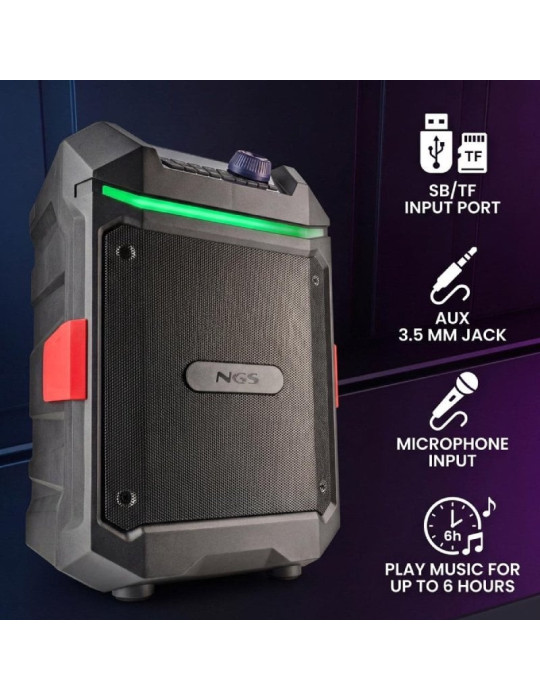 Altavoz Portable con Bluetooth NGS Wild Bash Compact/ 240W