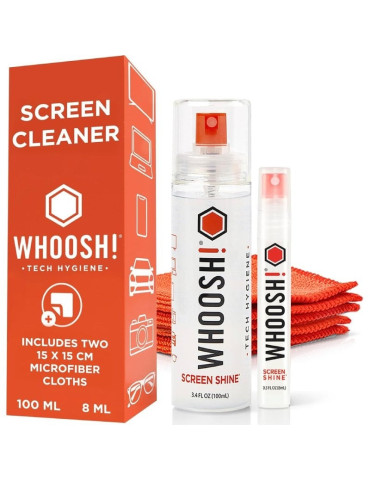 Kit Limpiador de Pantallas Whoosh Kit DUO WSH004/ Spray 100ml + Spray 8ml + 2 Paños Microfibra 2
