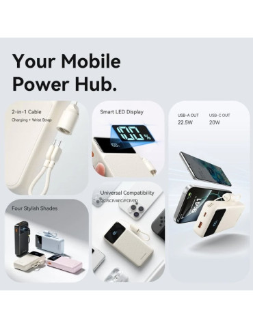 Powerbank 20000mAh Vention XGYL0-40-TY/ 22.5W/ Azul/ Incluye Cable USB Tipo-C 2