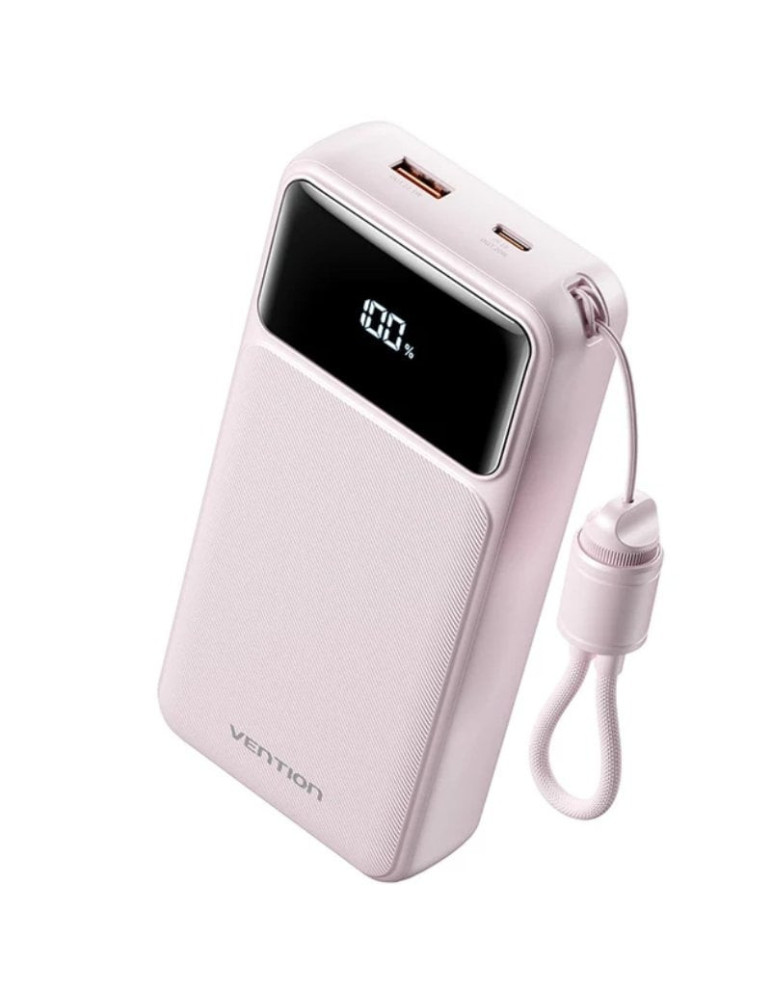 Powerbank 20000mAh Vention XGYP0-40-TY/ 22.5W/ Rosa/ Incluye Cable USB Tipo-C