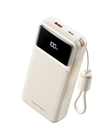 Powerbank 20000mAh Vention XGYW0-40-TY/ 22.5W/ Blanca/ Incluye Cable USB Tipo-C