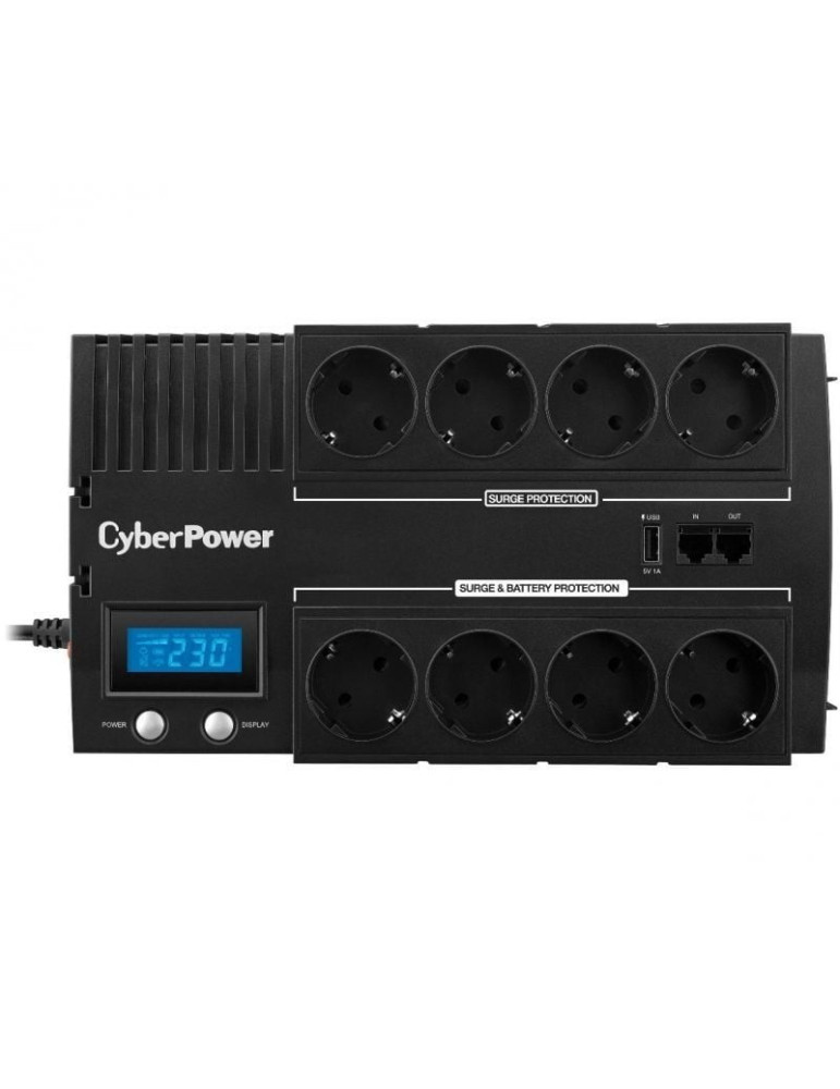 SAI Línea Interactiva Cyberpower BR1000ELCD/ 1000VA-600W/ 8 Salidas/ Formato Bloque