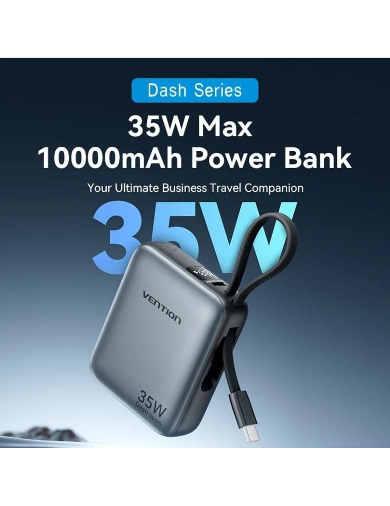 Powerbank 10000mAh Vention FHEN0/ 35W/ Beige/ Incluye Cable USB Tipo-C