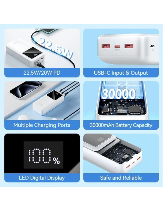 Powerbank 30000mAh Vention FHMB0/ 22.5W/ Negra
