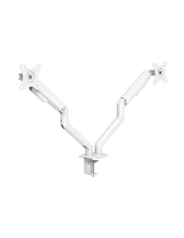 Soporte de Mesa para 2 Monitores TooQ DB4132TNR-W/ Giratorio/ Inclinable/ hasta 9kg