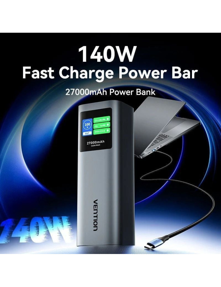 Powerbank 27000mAh Vention FKEH0/ 140W/ Gris