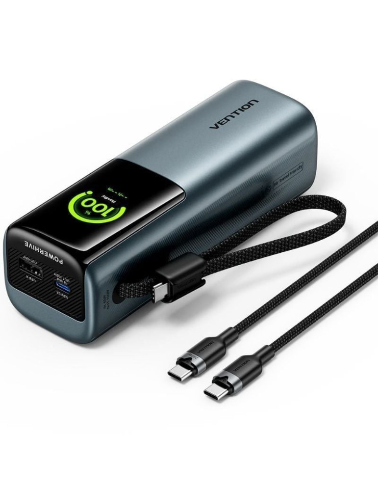 Powerbank 20000mAh Vention FKFH0/ 165W/ Gris/ Incluye Cable USB Tipo-C