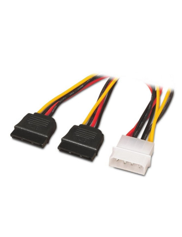 Cable Duplicador de Alimentación Aisens A131-0161/ Molex 4 PIN Macho - 2x SATA Hembra/ Hasta 54W/ 20cm 2