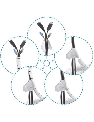 Organizador de Cables en Espiral Aisens A151-0919/ 3m 2
