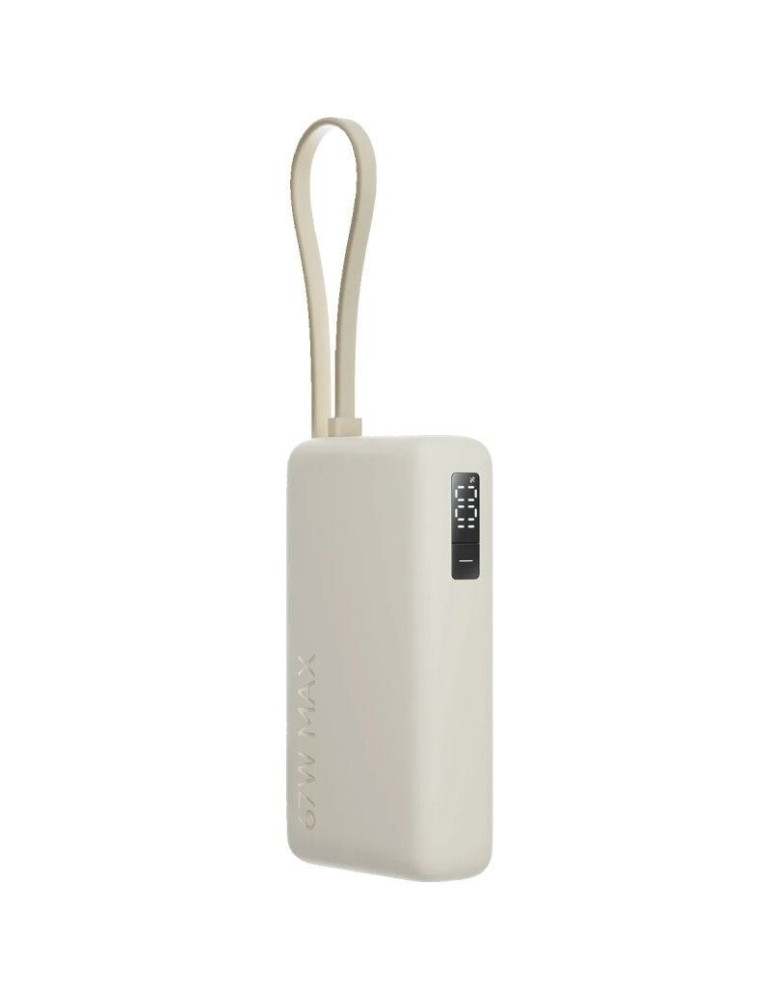 Powerbank 10000mAh Xiaomi 67W Power Bank Integrated Cable/ 67W/ Beige/ Incluye Cable USB Tipo-C