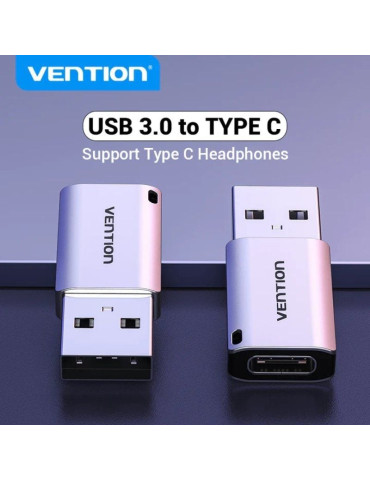 Adaptador USB 3.0 Vention CDPH0/ USB Macho - USB Tipo-C Hembra 2