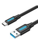 Cable USB 3.0 Tipo-C Vention COZBF/ USB Macho - USB Tipo-C Macho/ 5Gbps/ 1m/ Negro