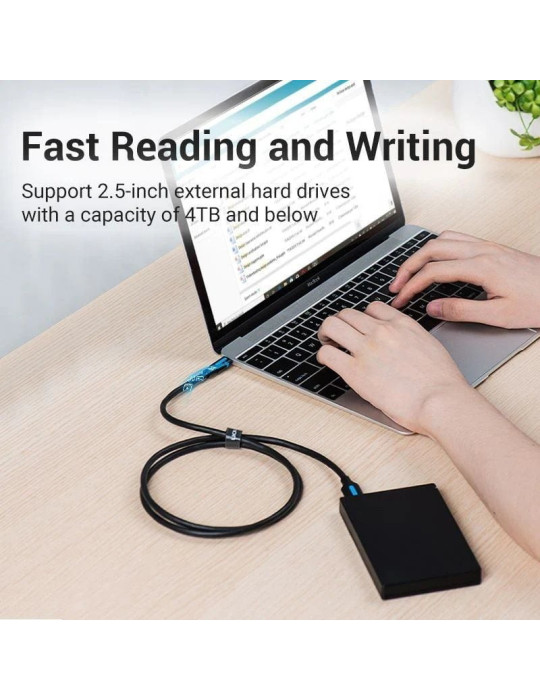 Cable USB 3.0 Vention CQABD/ microUSB Macho - USB Tipo-C Macho/ 5Gbps/ 50cm/ Negro