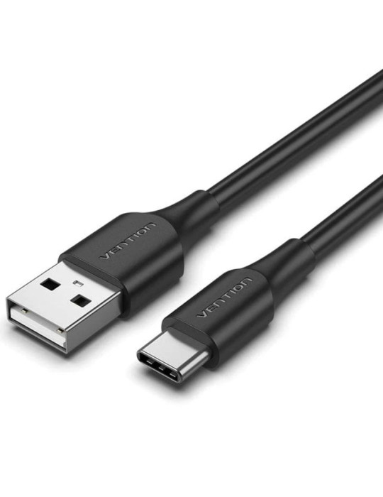Cable USB 2.0 Tipo-C Vention CTHBF/ USB Tipo-C Macho - USB Macho/ 480Mbps/ 1m/ Negro