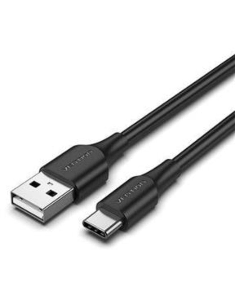 Cable USB 2.0 Tipo-C Vention CTHBI/ USB Tipo-C Macho - USB Macho/ 480Mbps/ 3m/ Negro