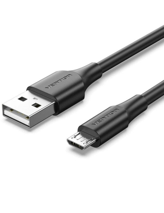 Cable USB 2.0 Vention CTIBC/ USB Macho - MicroUSB Macho/ Hasta 60W/ 480Mbps/ 25cm/ Negro