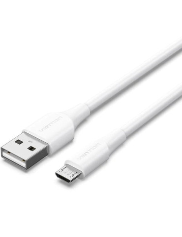 Cable USB 2.0 Vention CTIWF/ USB Macho - MicroUSB Macho/ Hasta 60W/ 480Mbps/ 1m/ Blanco