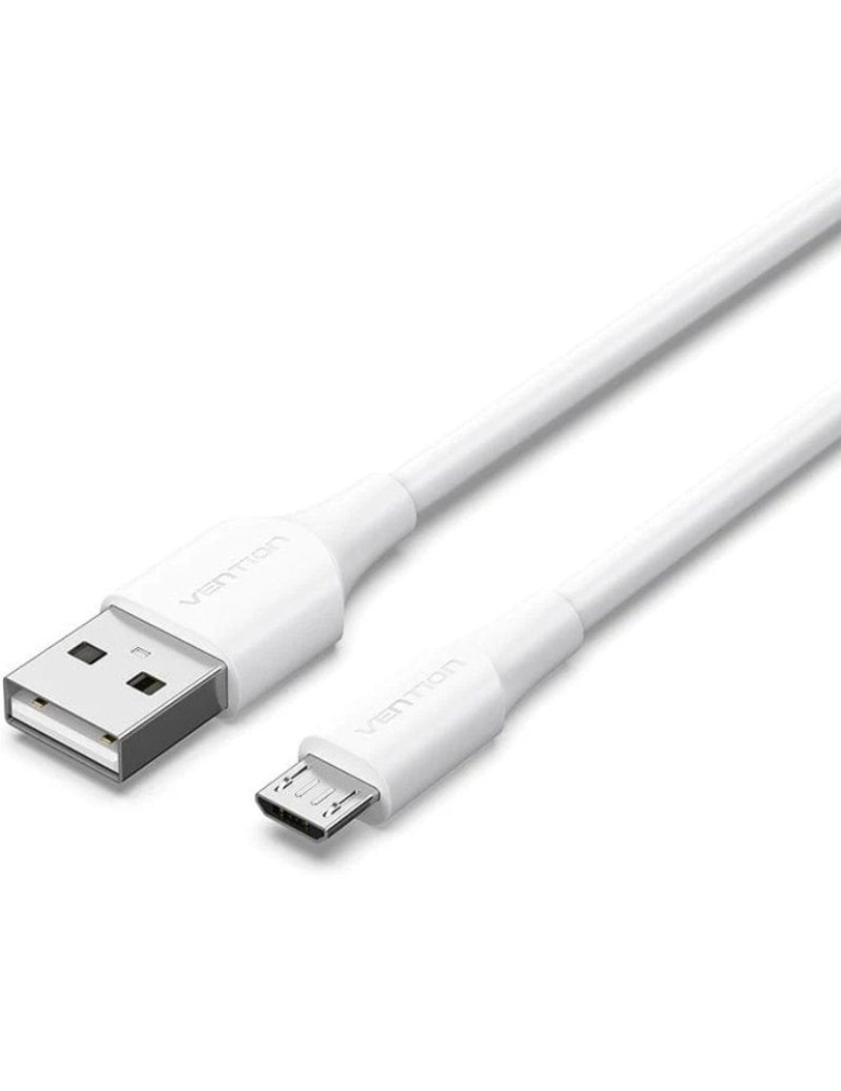 Cable USB 2.0 Vention CTIWF/ USB Macho - MicroUSB Macho/ Hasta 60W/ 480Mbps/ 1m/ Blanco