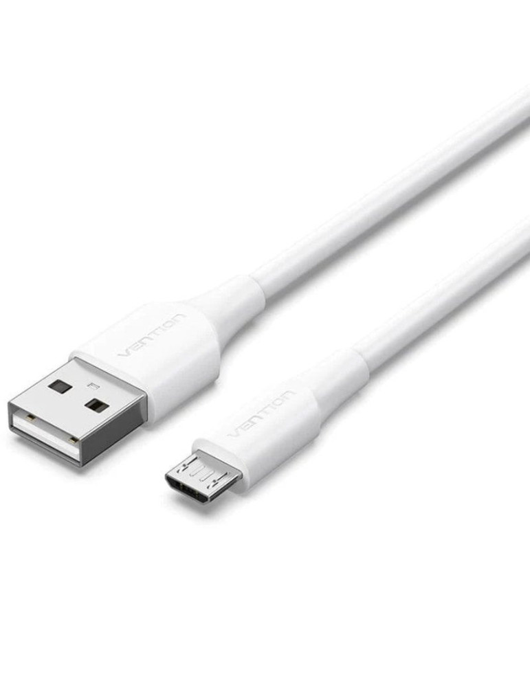 Cable USB 2.0 Vention CTIWG/ USB Macho - MicroUSB Macho/ Hasta 60W/ 480Mbps/ 1.5m/ Blanco