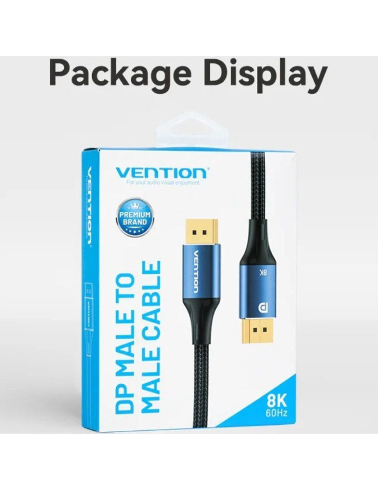 Cable DisplayPort 1.4 8K Vention HCELJ/ DisplayPort Macho - DisplayPort Macho/ 5m/ Azul