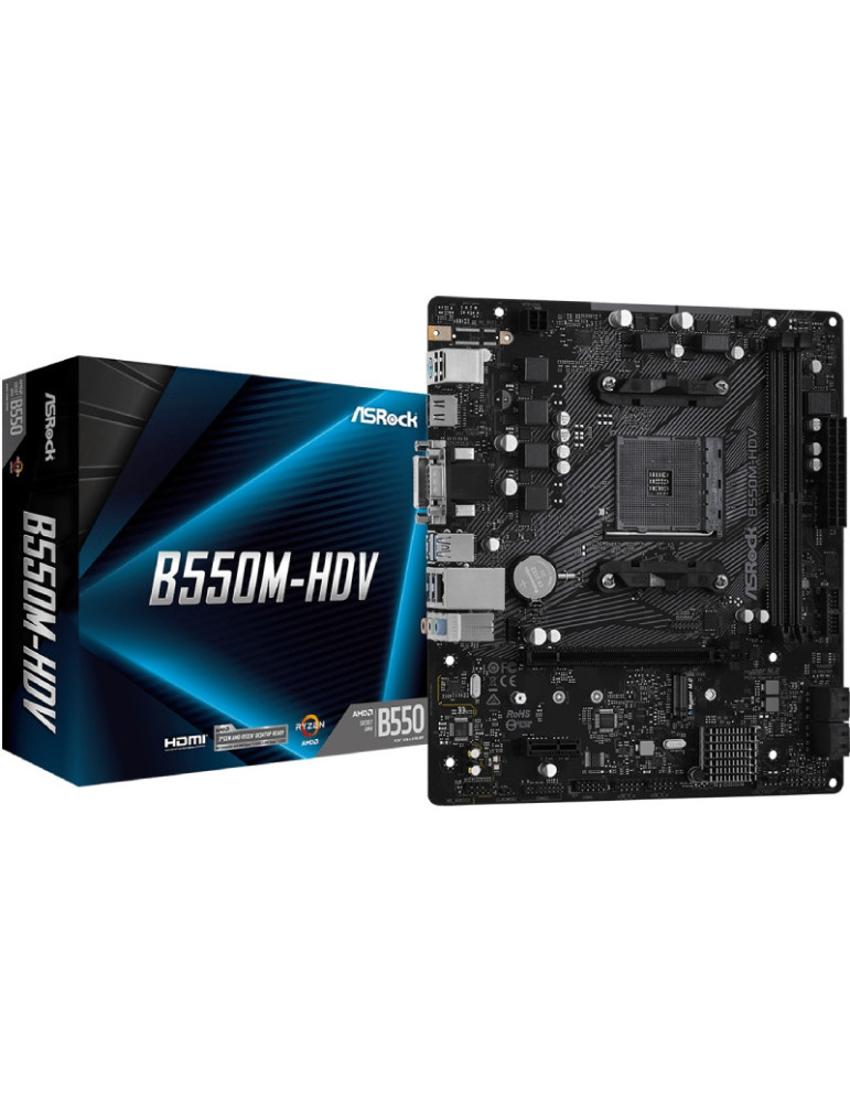 Placa Base Asrock B550M-HDV/ DDR4/ PCIe 4.0/ Socket AM4/ Micro ATX