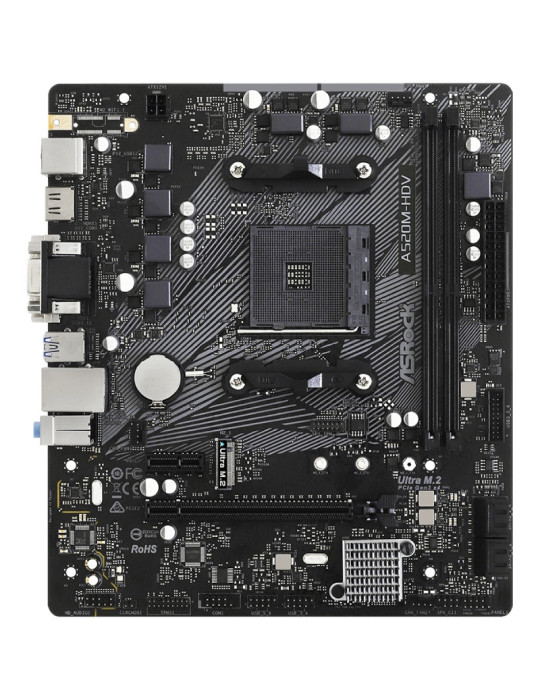 Placa Base Asrock A520M-HDV/ DDR4/ PCIe 3.0/ Socket AM4/ Micro ATX
