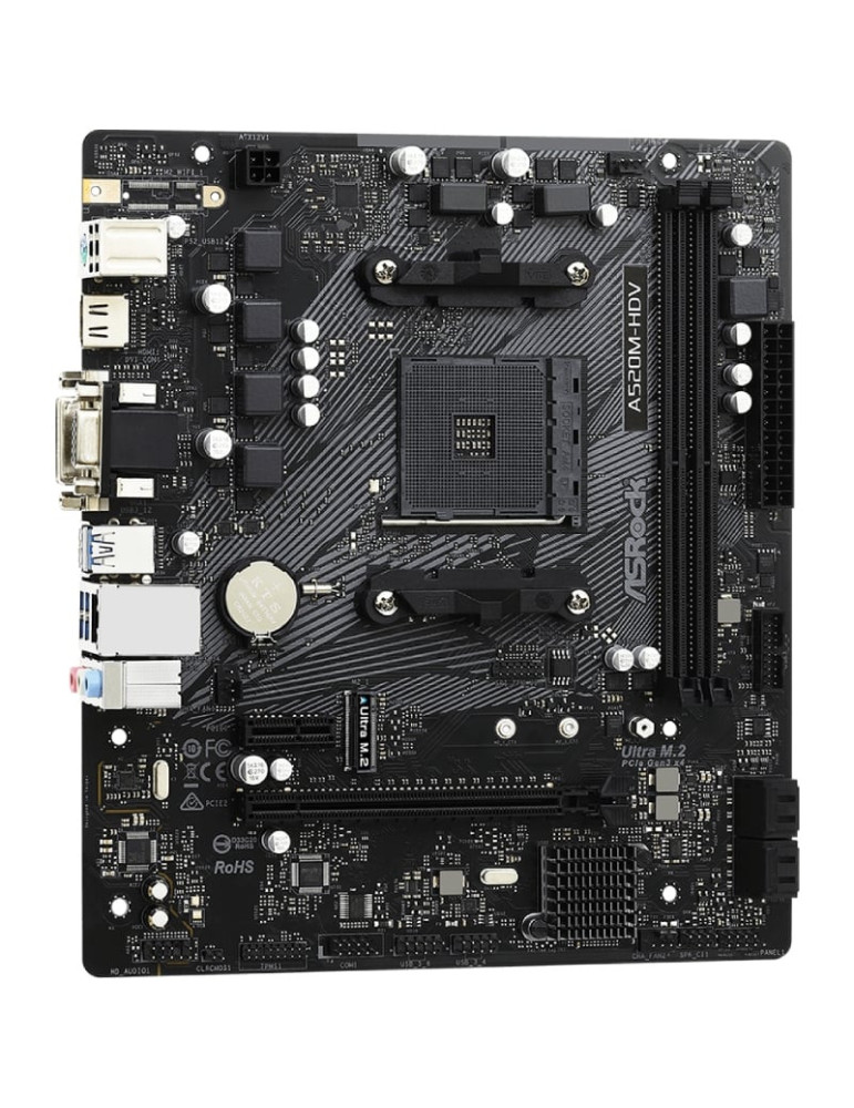 Placa Base Asrock A520M-HDV/ DDR4/ PCIe 3.0/ Socket AM4/ Micro ATX