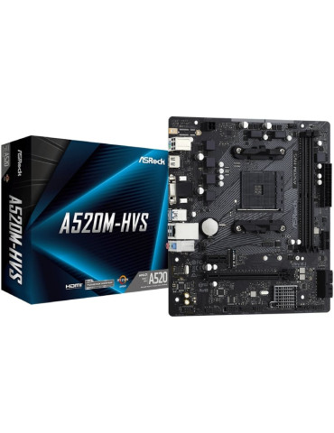 Placa Base Asrock A520M-HVS/ DDR4/ PCIe 3.0/ Socket AM4/ Micro ATX
