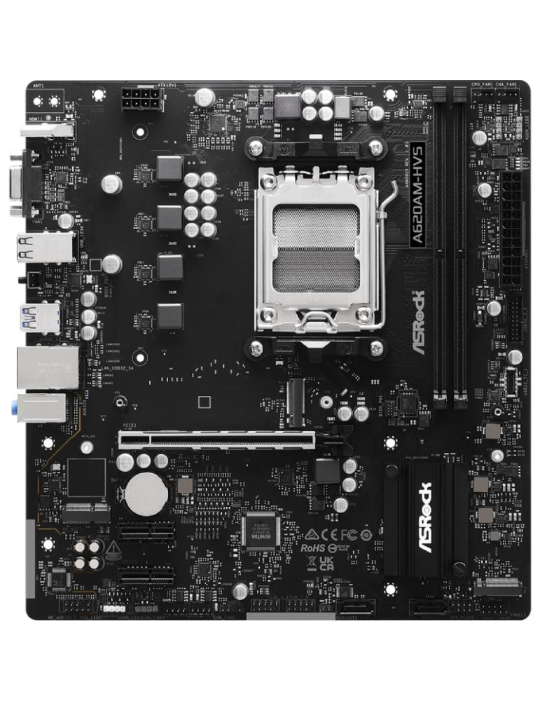 Placa Base Asrock A620AM-HVS/ DDR5/ PCIe 4.0/ Socket AM5/ Micro ATX