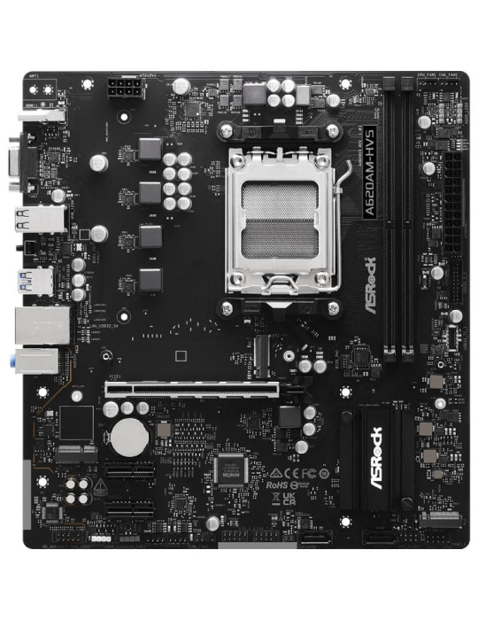 Placa Base Asrock A620AM-HVS/ DDR5/ PCIe 4.0/ Socket AM5/ Micro ATX