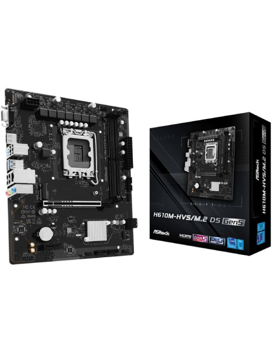 Placa Base Asrock H610M-HVS M2 D5 G5 Socket 1700/ DDR5/ PCIe 5.0/ Micro ATX