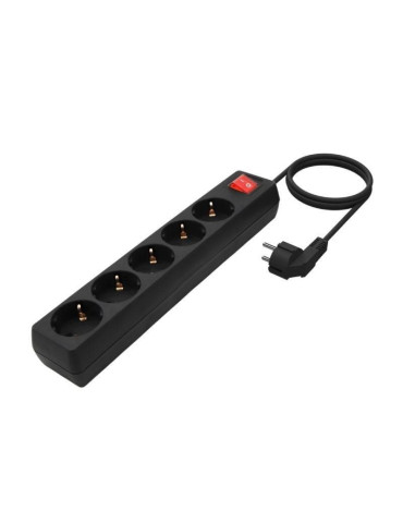 Regleta con Interruptor Aisens A154-0652/ 5 Tomas de Corriente/ Cable 1.4m/ Negro 2