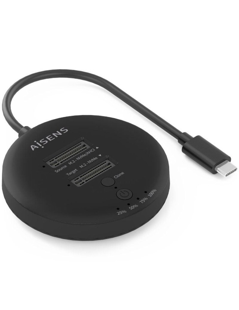 Docking Station USB 3.2 Gen2 Tipo-C para SSD M.2 NVMe Aisens ASDS-2M2N05-BK/ Gris