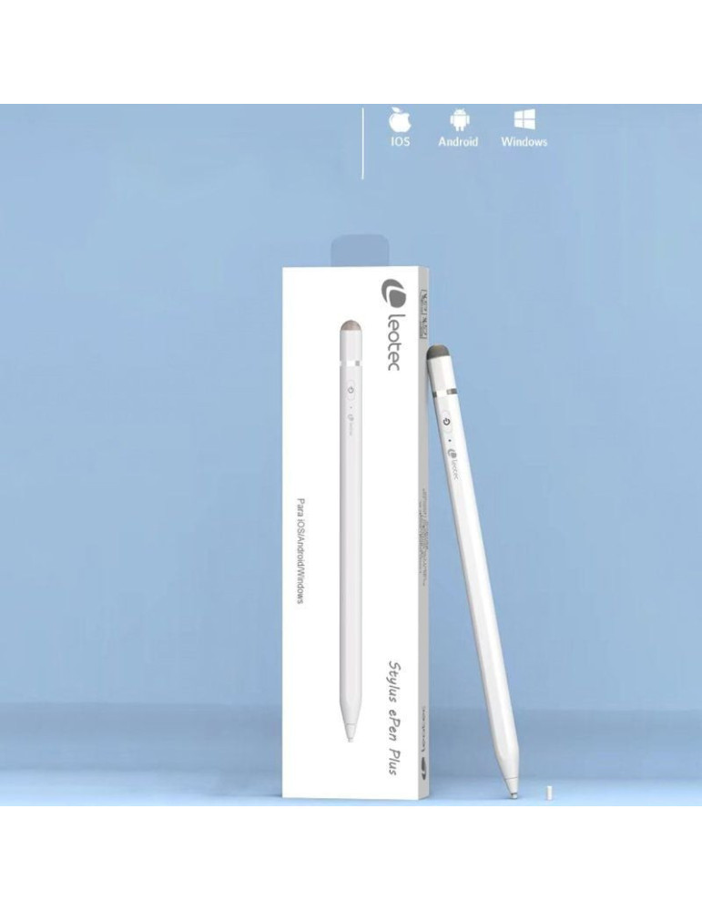 Lápiz Electrónico Leotec LESTP04W Stylus ePen Plus para Android, Apple y Windows/ Blanco