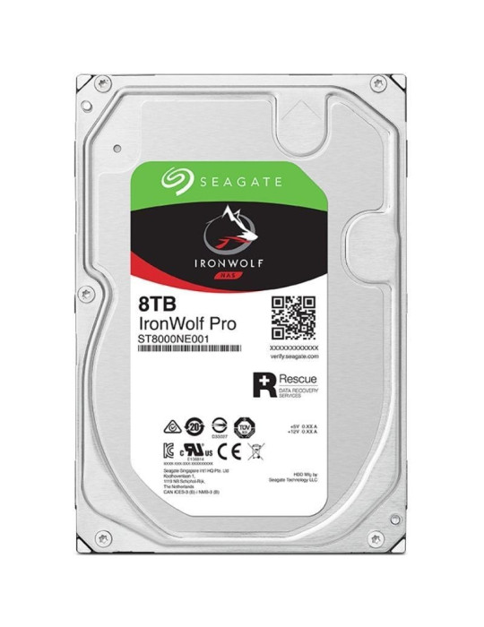 Disco Duro Seagate IronWolf Pro NAS ST8000NT001 8TB/ 3.5"/ SATA III/ 256MB