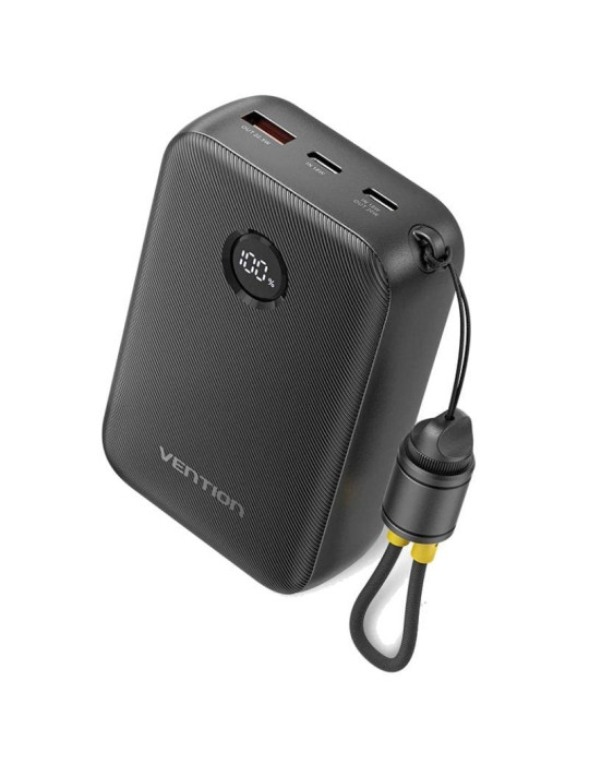 Powerbank 20000mAh Vention FKBB0-C/ 22.5W/ Negra/ Incluye Cable USB Tipo-C