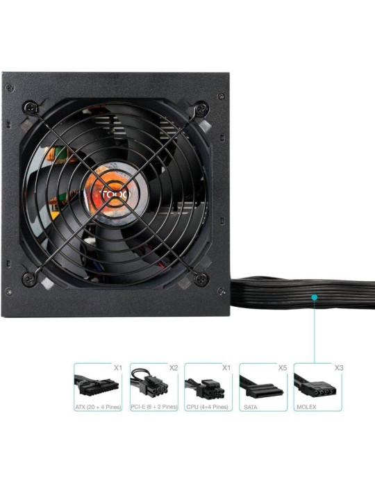 Fuente de Alimentación TooQ TQHELIOS-650SP/ 650W/ Ventilador 12cm/ 80 Plus Bronze