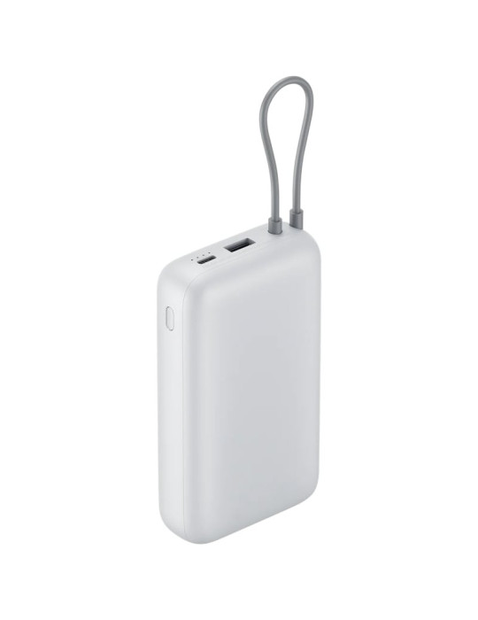 Powerbank 20000mAh Xiaomi Power Bank Integrated Cable/ 22.5W/ Blanco/ Incluye Cable USB Tipo-C