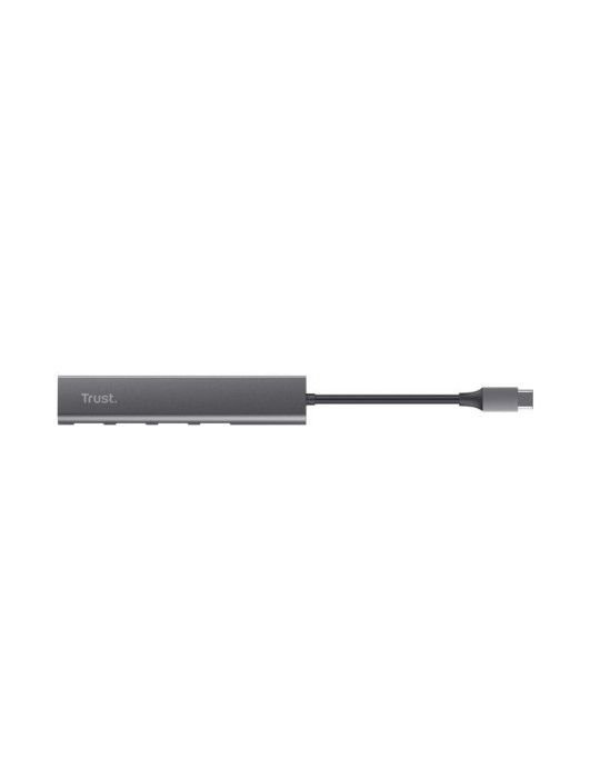 Hub USB Tipo-C Trust Halyx/ 4xUSB/ Gris